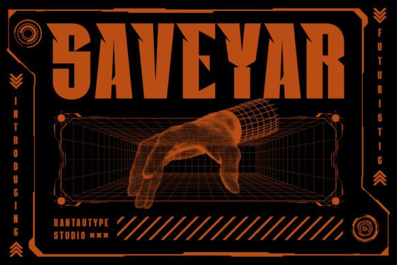 Saveyar: A Futuristic Display Font for Tech Design